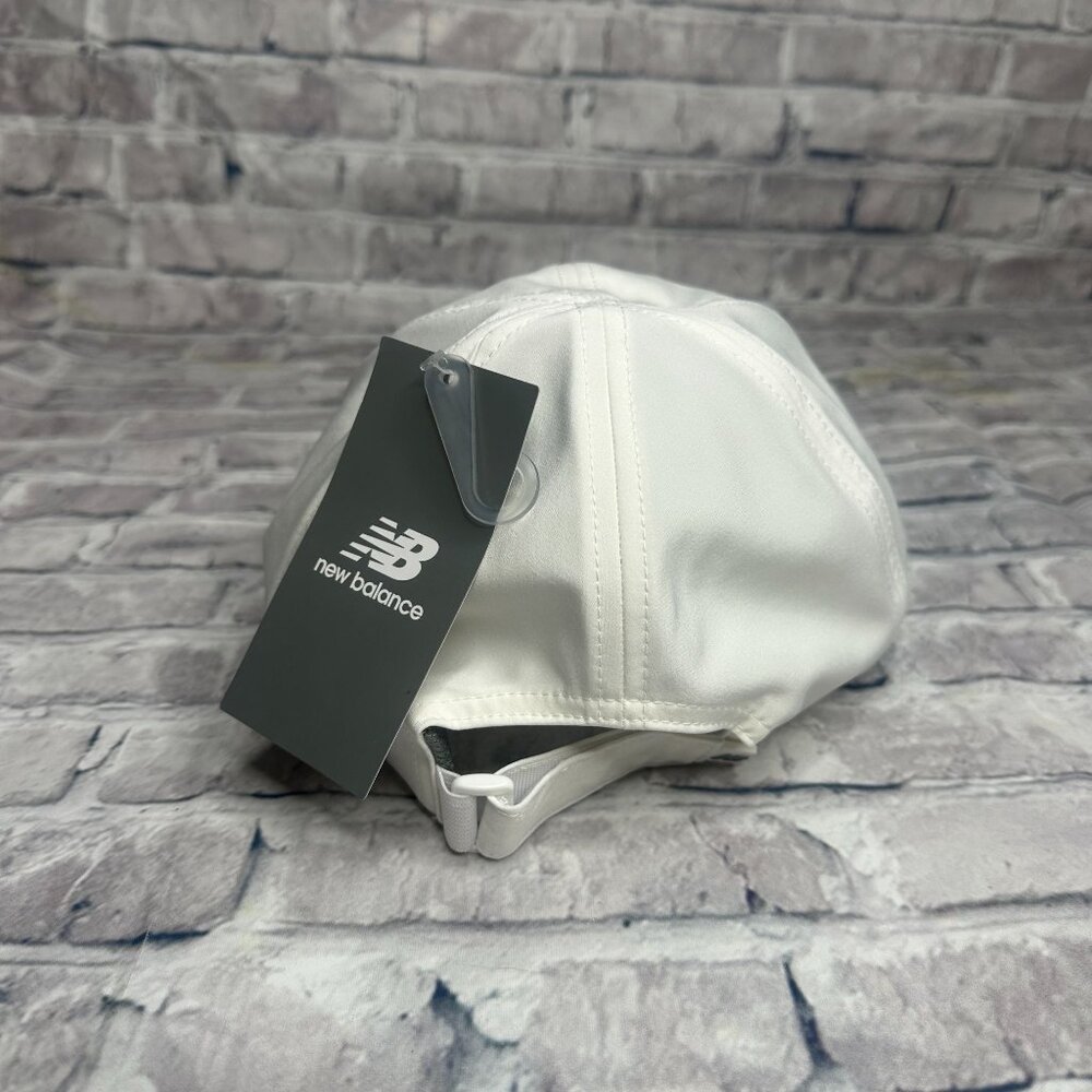 NWT New Balance Unisex 6 Panel Performance Cap V2 Hat One Size (WHT) (LAH51007) - Picture 6 of 14